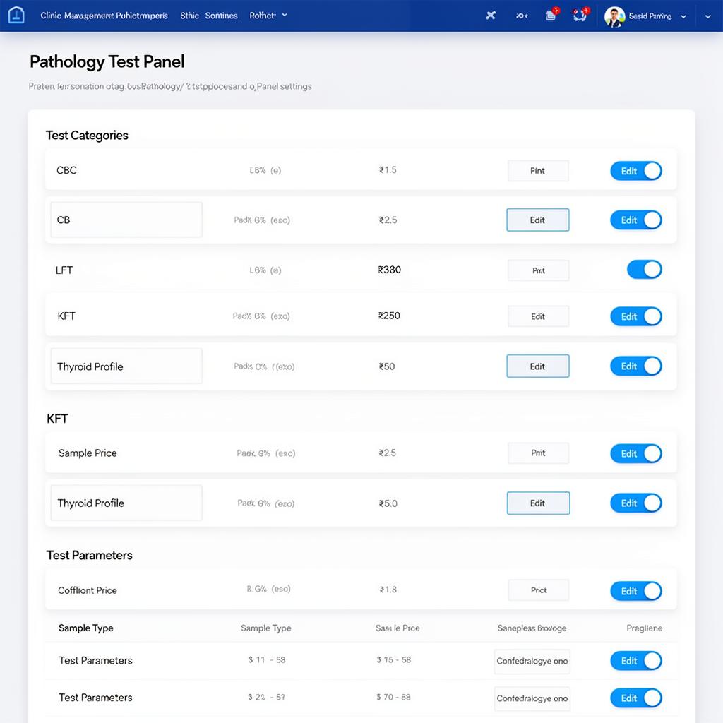 Pathology Panel Settings